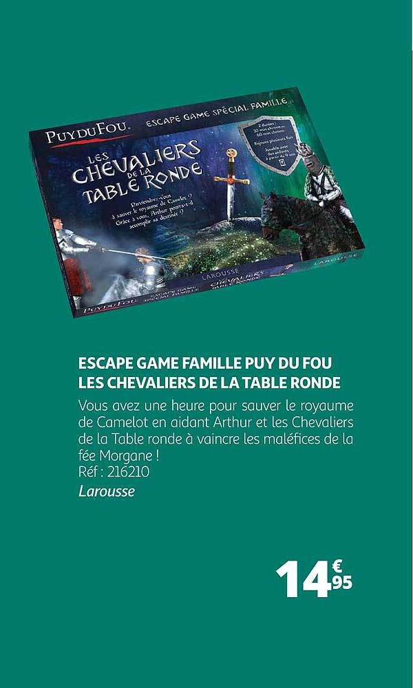 escape game famille puy du fou les chevaliers de la table ronde