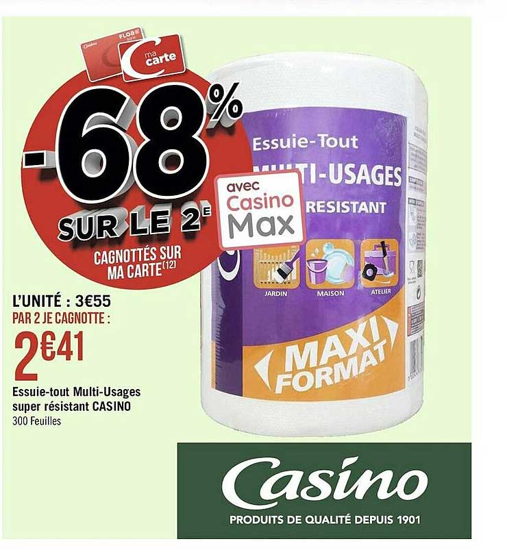 essuie-tout multi-usages super résistant casino