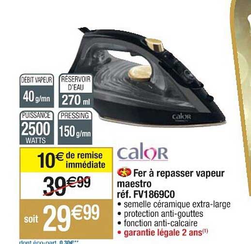 fer à repasser vapeur maestro calor réf. fv1869co