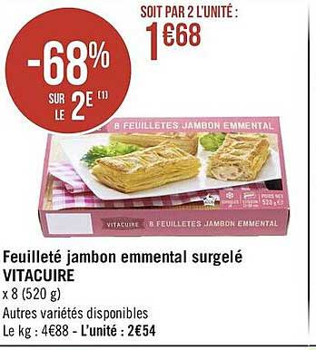 Feuilleté Jambon Emmental Surgelé Vitacuire