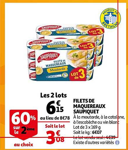Filets De Maquereaux Saupiquet