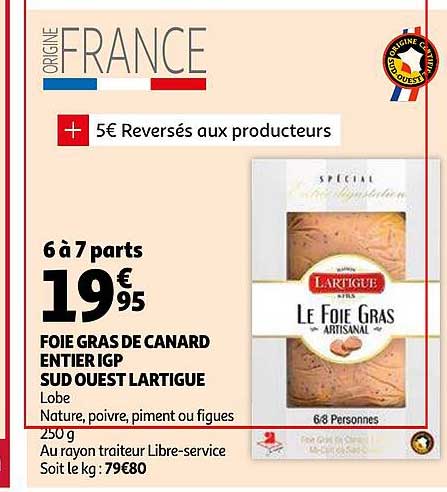 foie gras de canard entier igp sud ouest lartigue