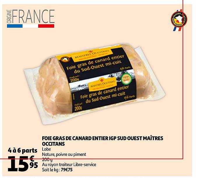 foie gras de canard entier igp sud ouest maîtres occitans