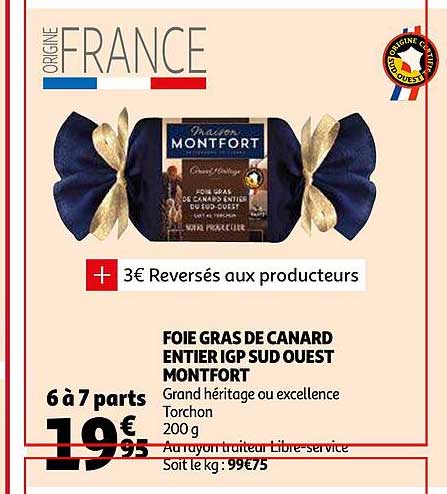 foie gras de canard entier igp sud ouest montfort