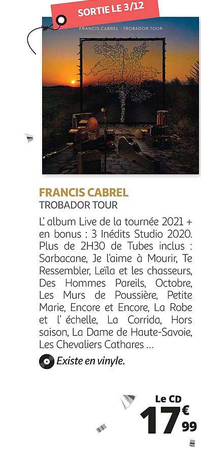 francis cabrel - trobador tour