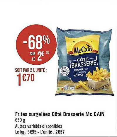 frites surgelées côté brasserie mc cain