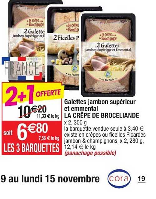 Galettes Jambon Supérieur Et Emmental La Crêpe De Brocéliande