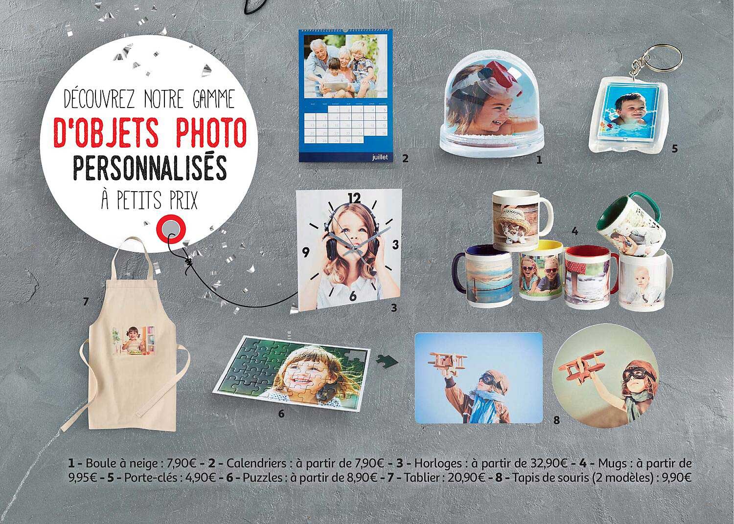 gamme d'objets photo personnalisés