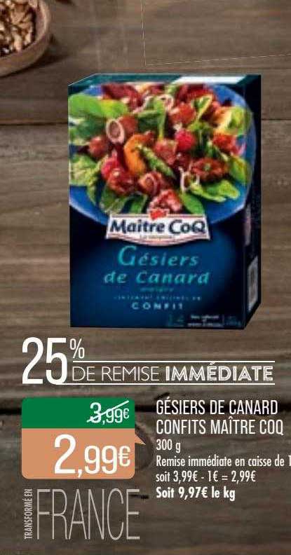 gésiers de canard confits maître coq