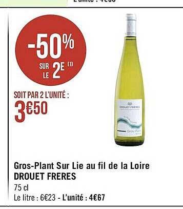 gros-plant sur lie au fil de la loire drouet frères