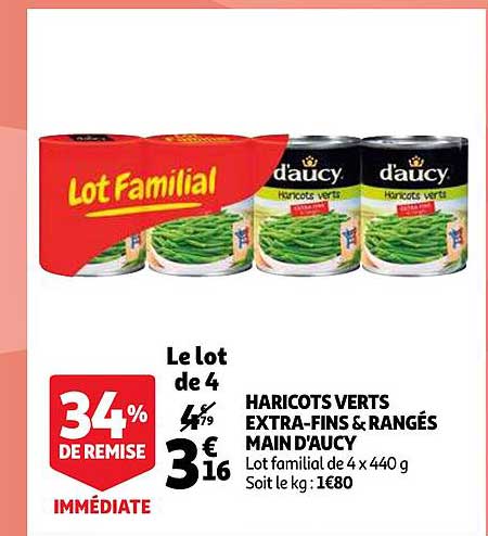 haricots verts extra-fins & rangés main d'aucy