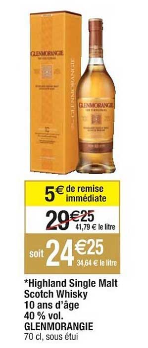 highland single malt scotch whisky 10 d'âge 40% vol. glenmorangie