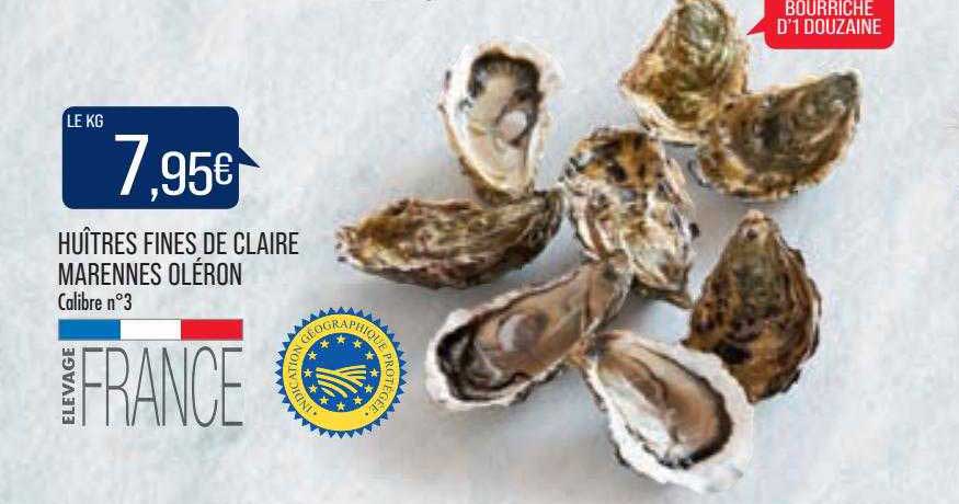 huîtres fines de claire marennes oléron
