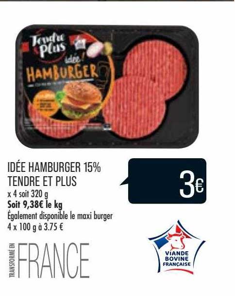 Idée Hamburger 15% Tendre Et Plus