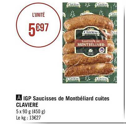 igp saucisses de montbéliard cites clavière