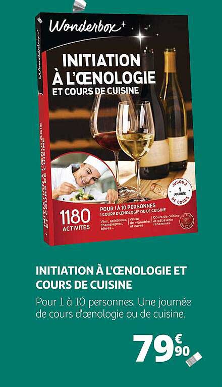 initiation à l'œnologie et cours de cuisine