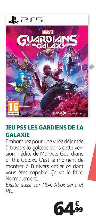 jeu ps5 les gardiens de la galaxie