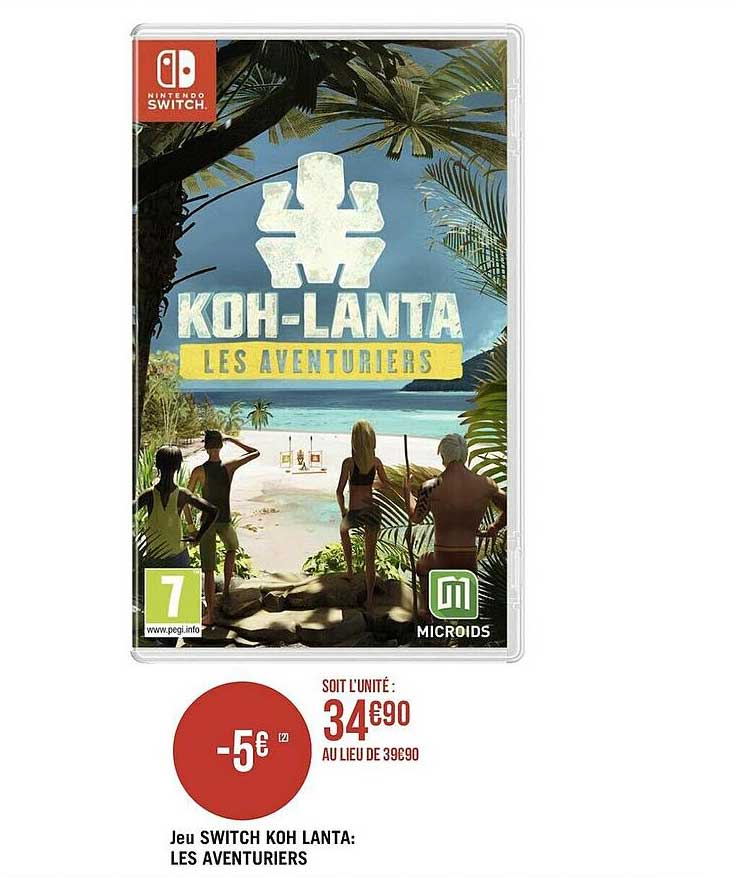 jeu switch koh lanta : les aventuriers