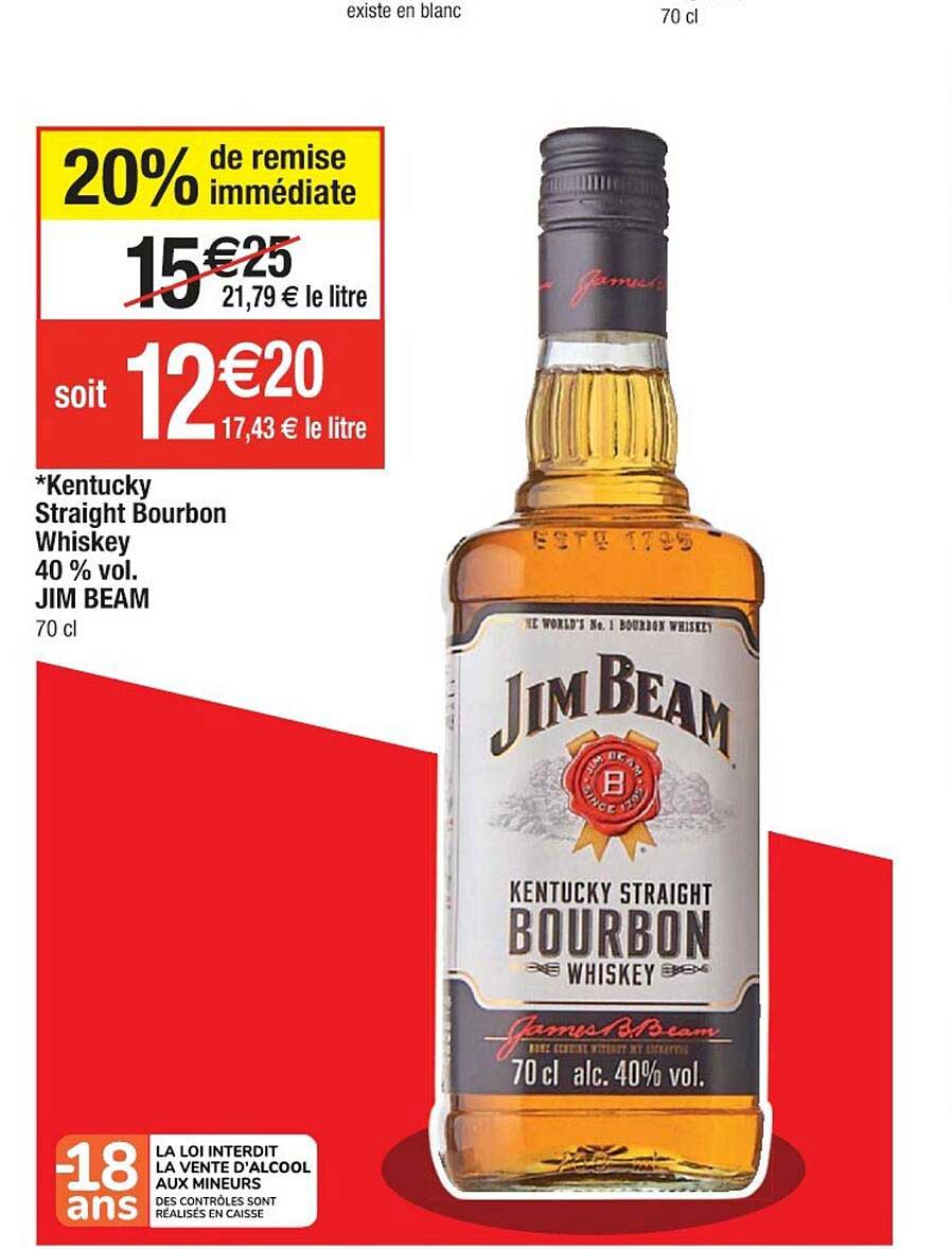 kentucky straight bourbon whiskey 40% vol. jim beam