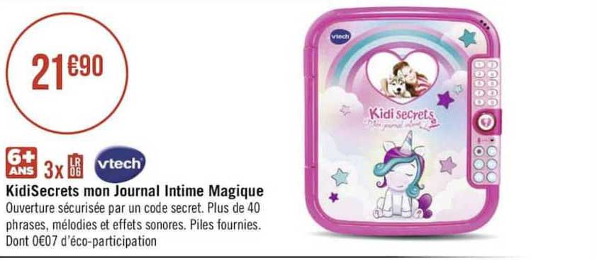 kidiSecrets mon journal intime magique vtech