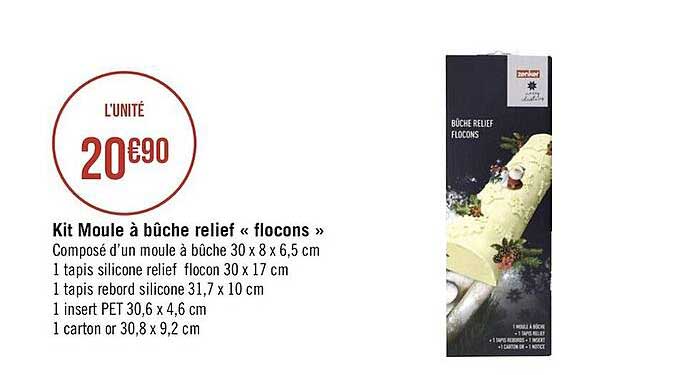 Kit Moule à Bûche Relief «flocons»