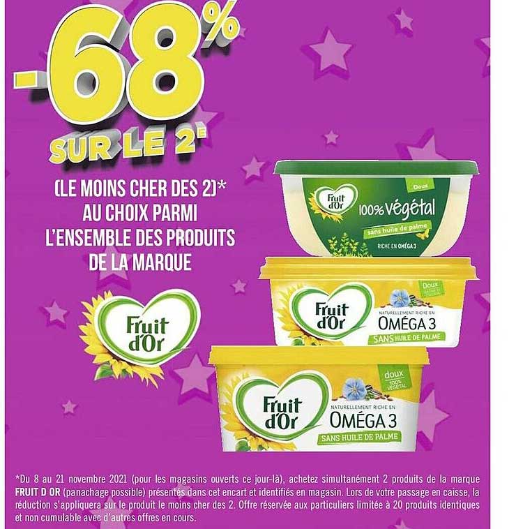 l'ensemble des produits de la marque fruit d'or
