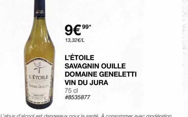 l'étoile savagnin ouille domaine geneletti vin du jura