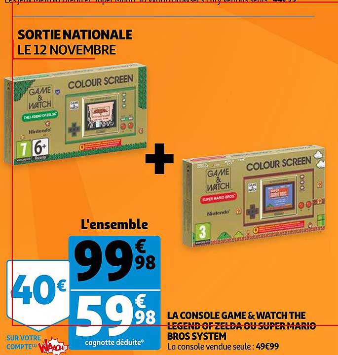 la console game & watch the legend of zelda ou super mario bros system