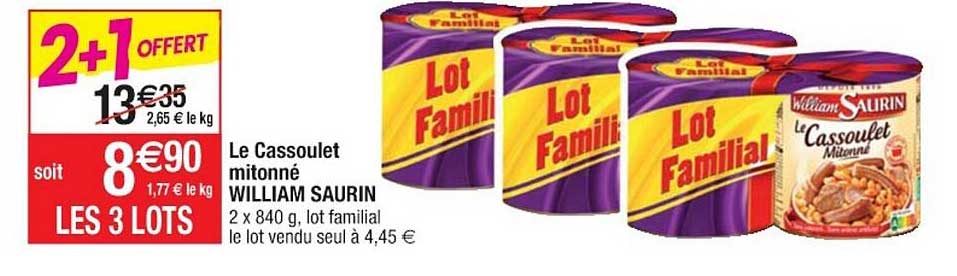 le cassoulet mitonné william saurin