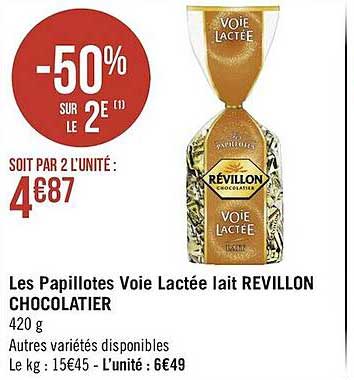 les papillotes voie lactée lait révillon chocolatier