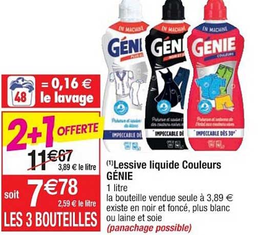 Lessive Liquide Couleurs Génie