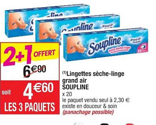 lingettes sèche-linge grand air soupline