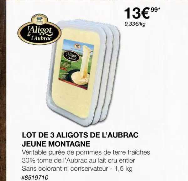 lot de 3 aligots de l'aubrac jeune montagne