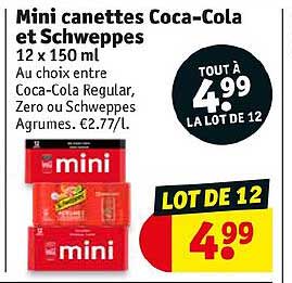 mini canettes coca-cola et schweppes