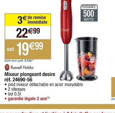 mixeur plongeant desire russell hobbs réf. 24690-56