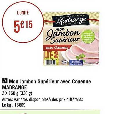 mon jambon supérieur avec couenne madrange