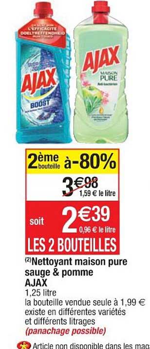 nettoyant maison pure sauge & pomme ajax