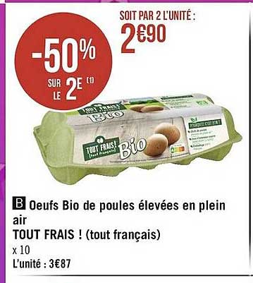 oeufs bio de poules élevées en plein air tout frais!