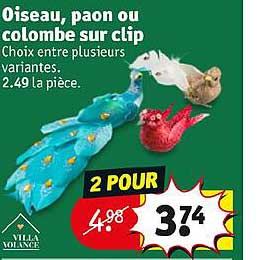 oiseau, paon ou colombe sur clip