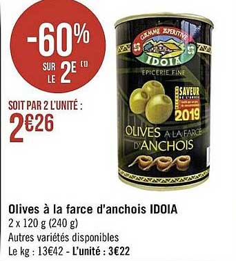 olives à la farce d'anchois idoia