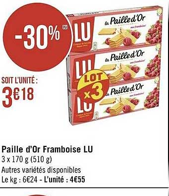 Paille D'or Framboise Lu