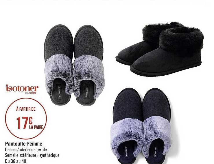 pantoufle femme isotoner