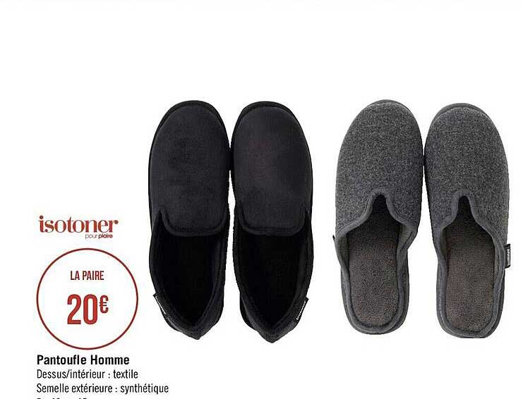 Pantoufle Homme Isotoner