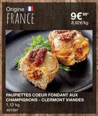 Paupiettes Cœur Fondant Aux Champignons - Clermont Viandes