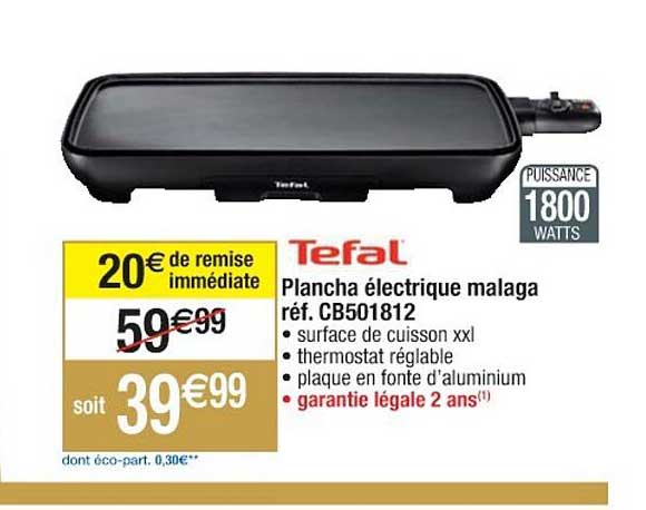 plancha électrique malaga tefal