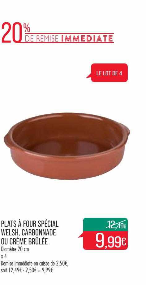 plats à four spécial welsh, carbonnade ou crème brûlée