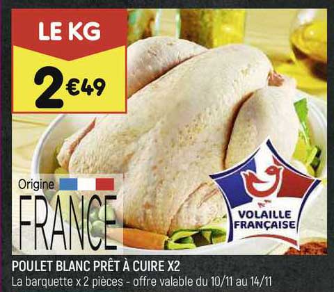Poulet Blanc Prêt à Cuire X2