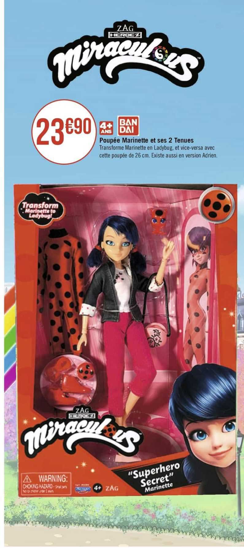 poupée marinette et ses 2 tenues