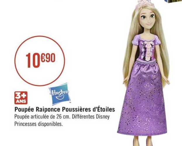 poupée raiponce poussières d'étoiles hasbro
