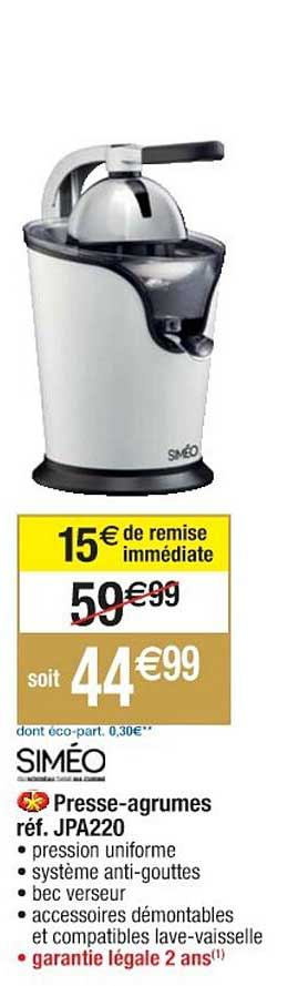 presse-agrumes siméo réf. jpa220
